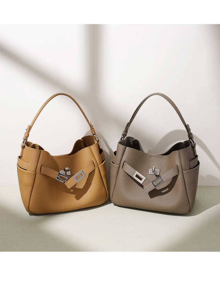 MIRA LEATHER BUCKET BAG