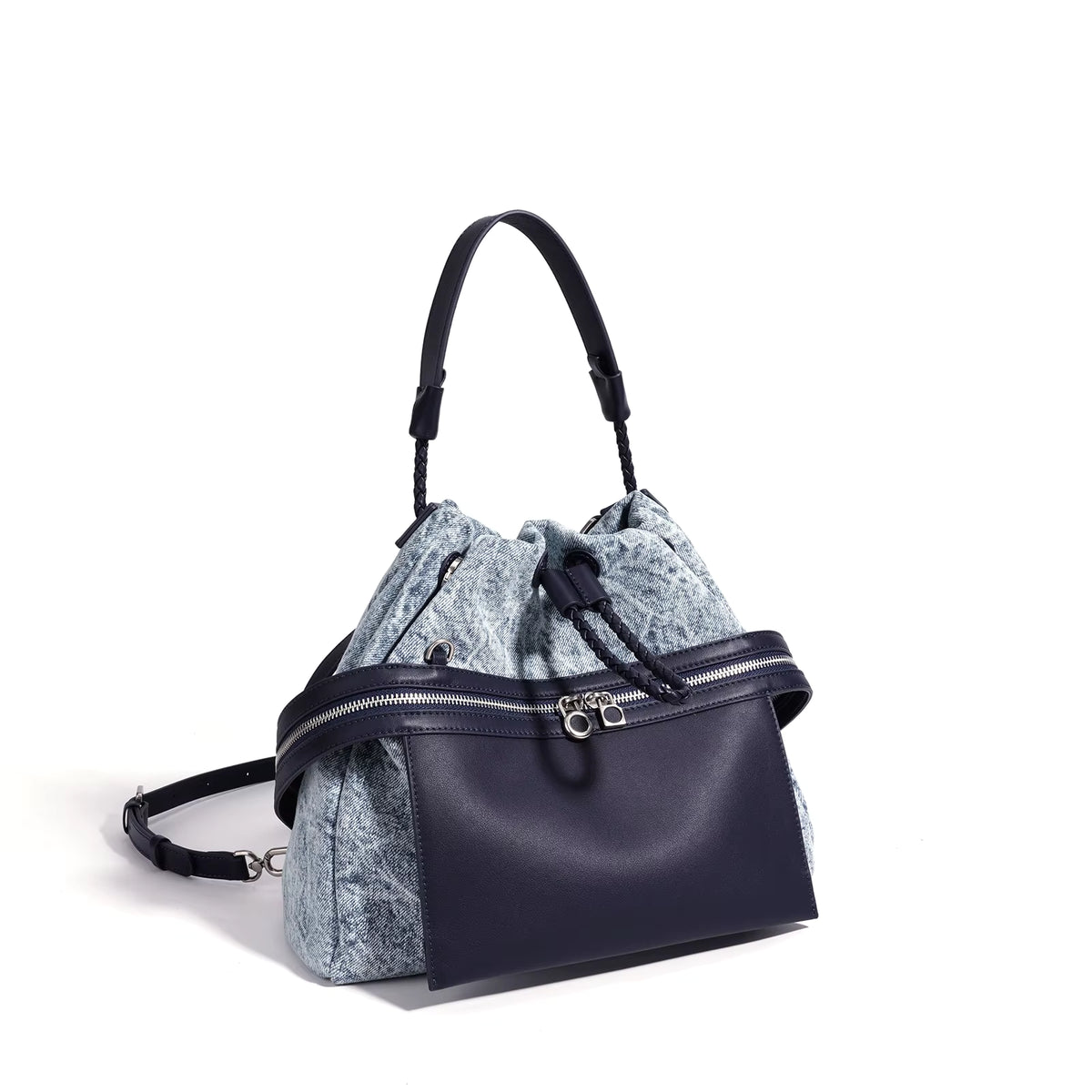 MAREN DENIM LEATHER TOTE
