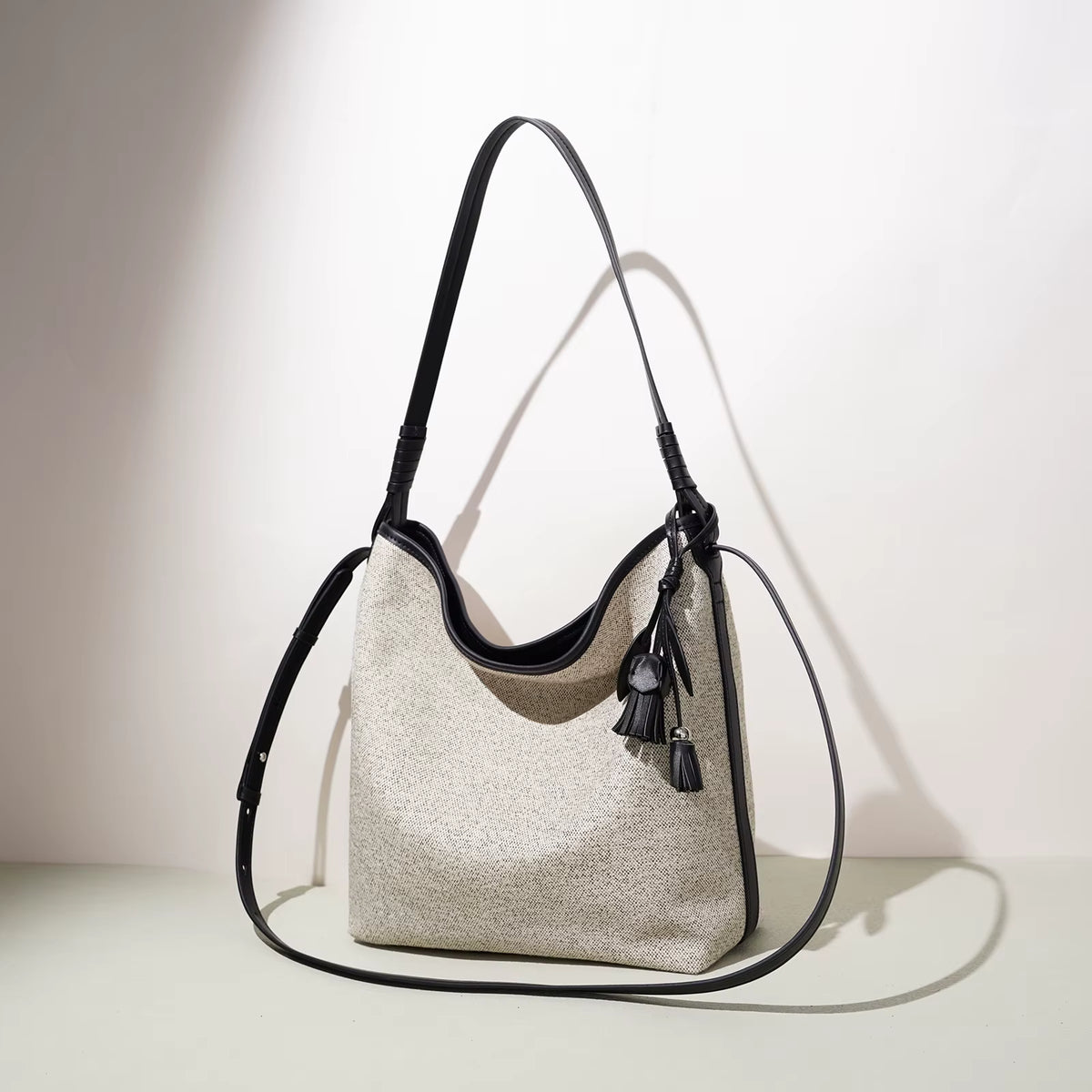 AMARA CANVAS LEATHER CROSS-BODY BAG