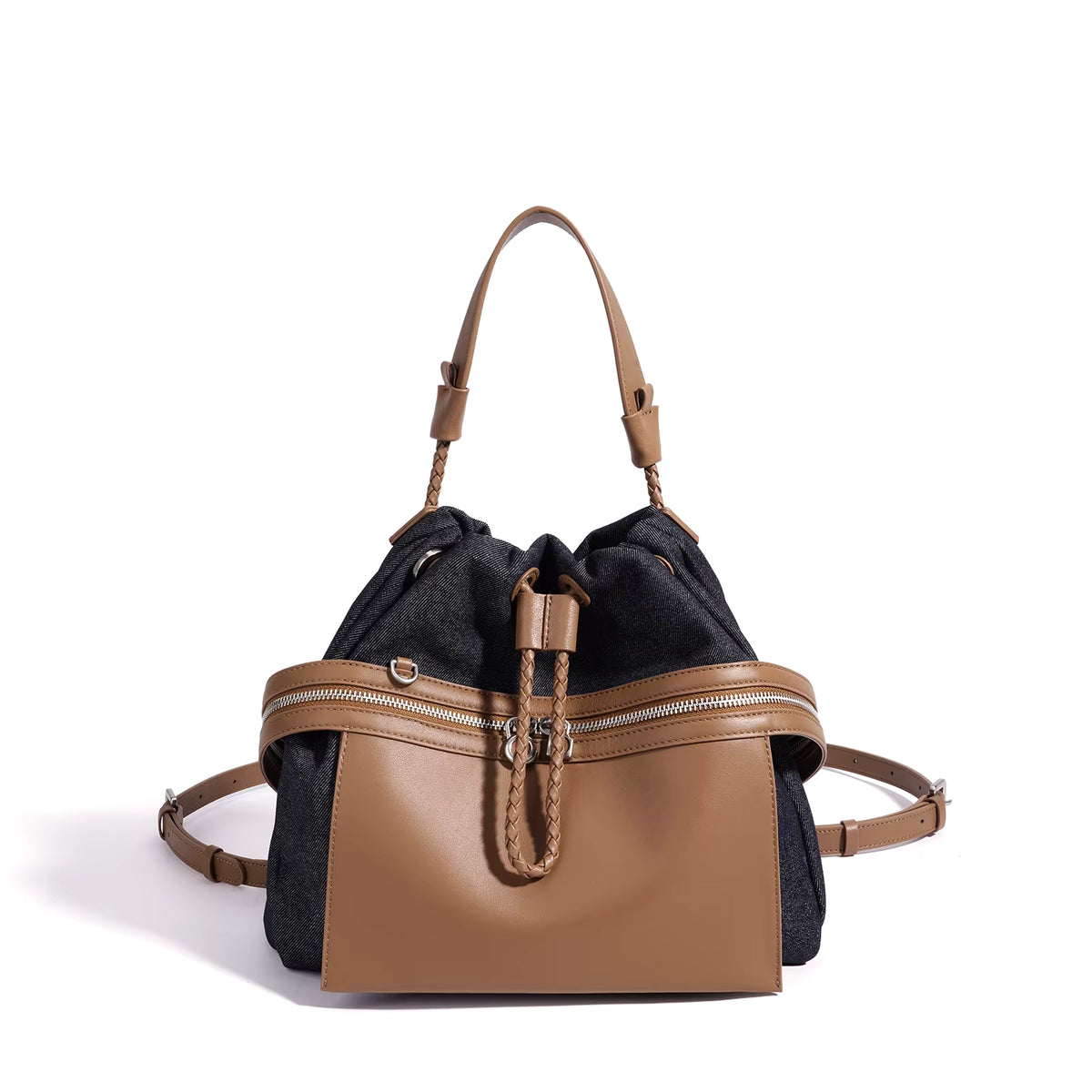 MAREN DENIM LEATHER TOTE