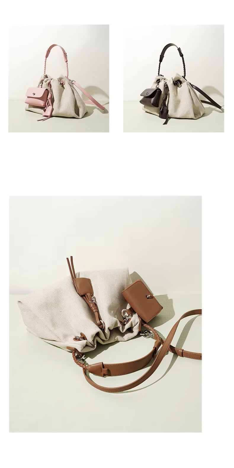 ALBA LINEN BUCKET BAG