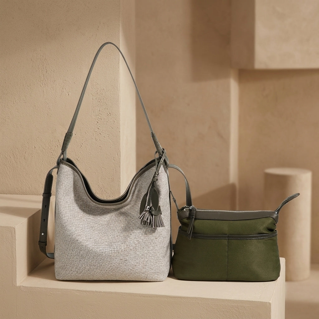 AMARA CANVAS LEATHER CROSS-BODY BAG