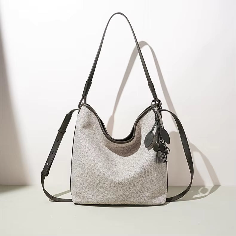 AMARA CANVAS LEATHER CROSS-BODY BAG