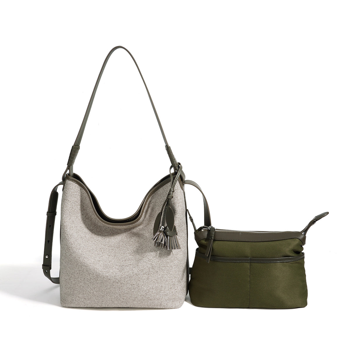 AMARA CANVAS LEATHER CROSS-BODY BAG