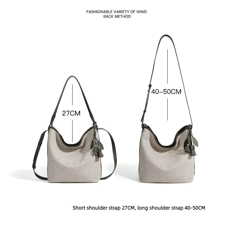 AMARA CANVAS LEATHER CROSS-BODY BAG