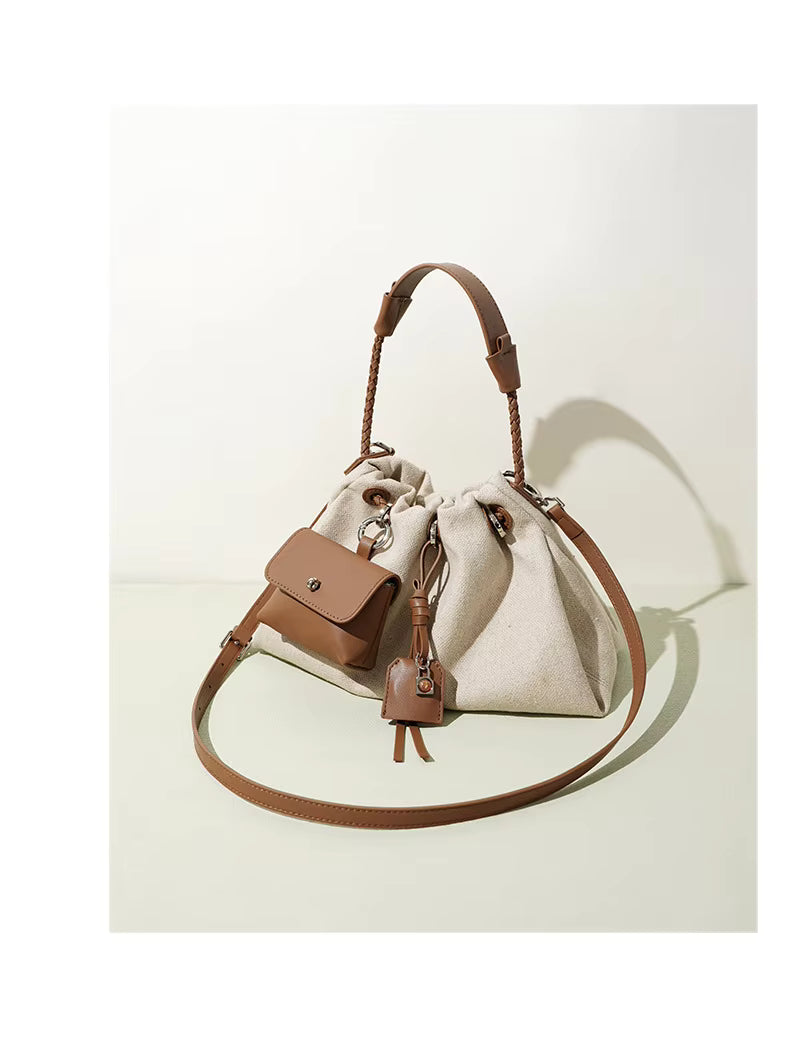 ALBA LINEN BUCKET BAG