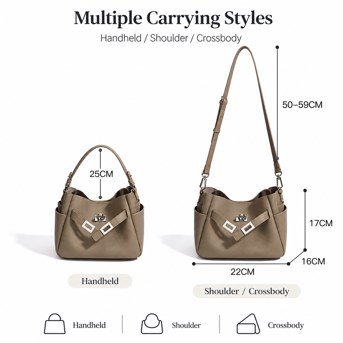 MIRA LEATHER BUCKET BAG
