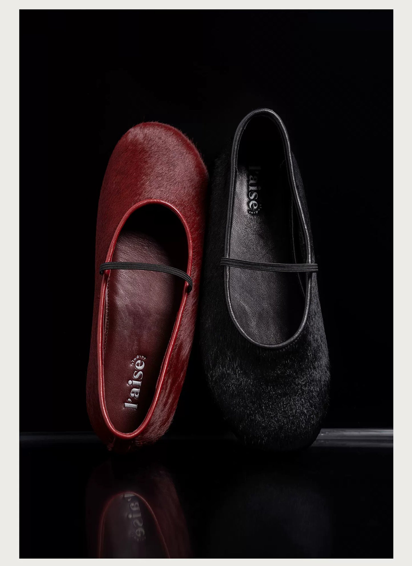 Women’s Minimalist Pony Hair Mary Jane Ballet Flats, Flat Single Strap