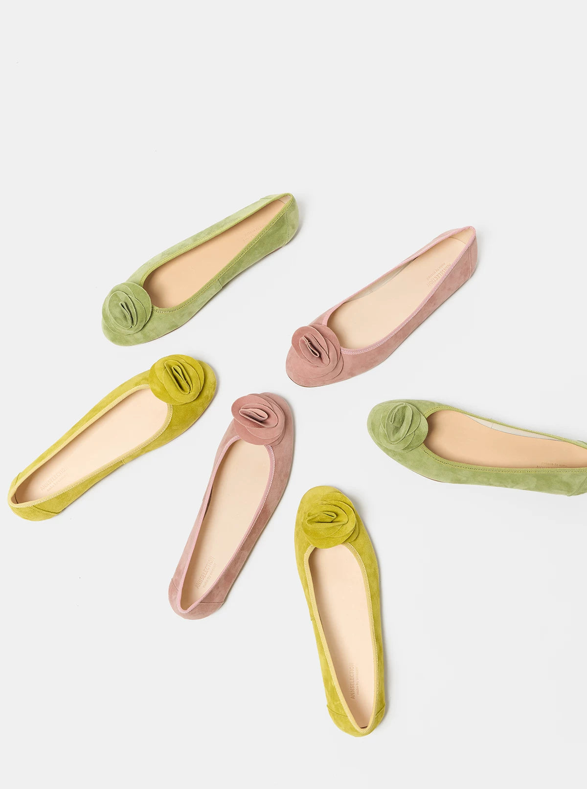 ANN Ballet Flats, French Style, Flower Detail, Pointed Toe, for Women