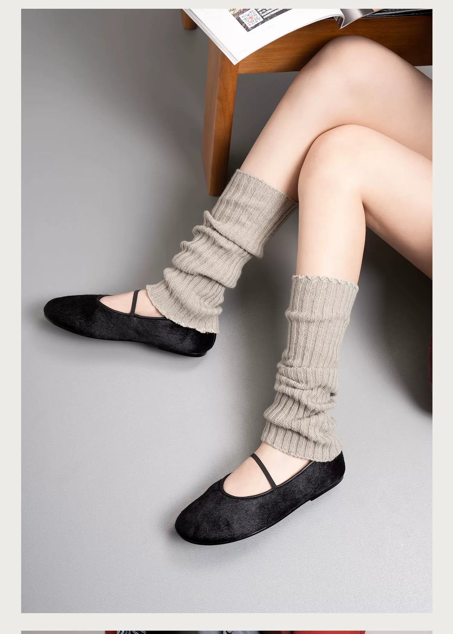 Women’s Minimalist Pony Hair Mary Jane Ballet Flats, Flat Single Strap