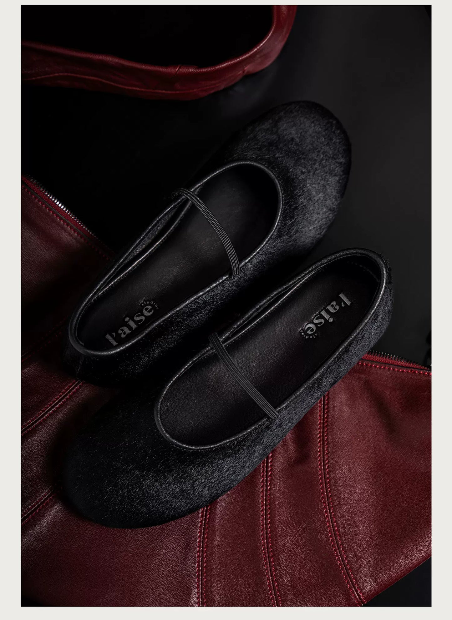 Women’s Minimalist Pony Hair Mary Jane Ballet Flats, Flat Single Strap