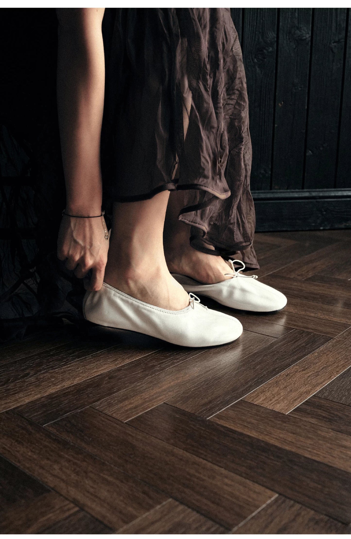 L’aises Sheepskin Leather Ballet Flats, Soft Sole, Flat Shoes