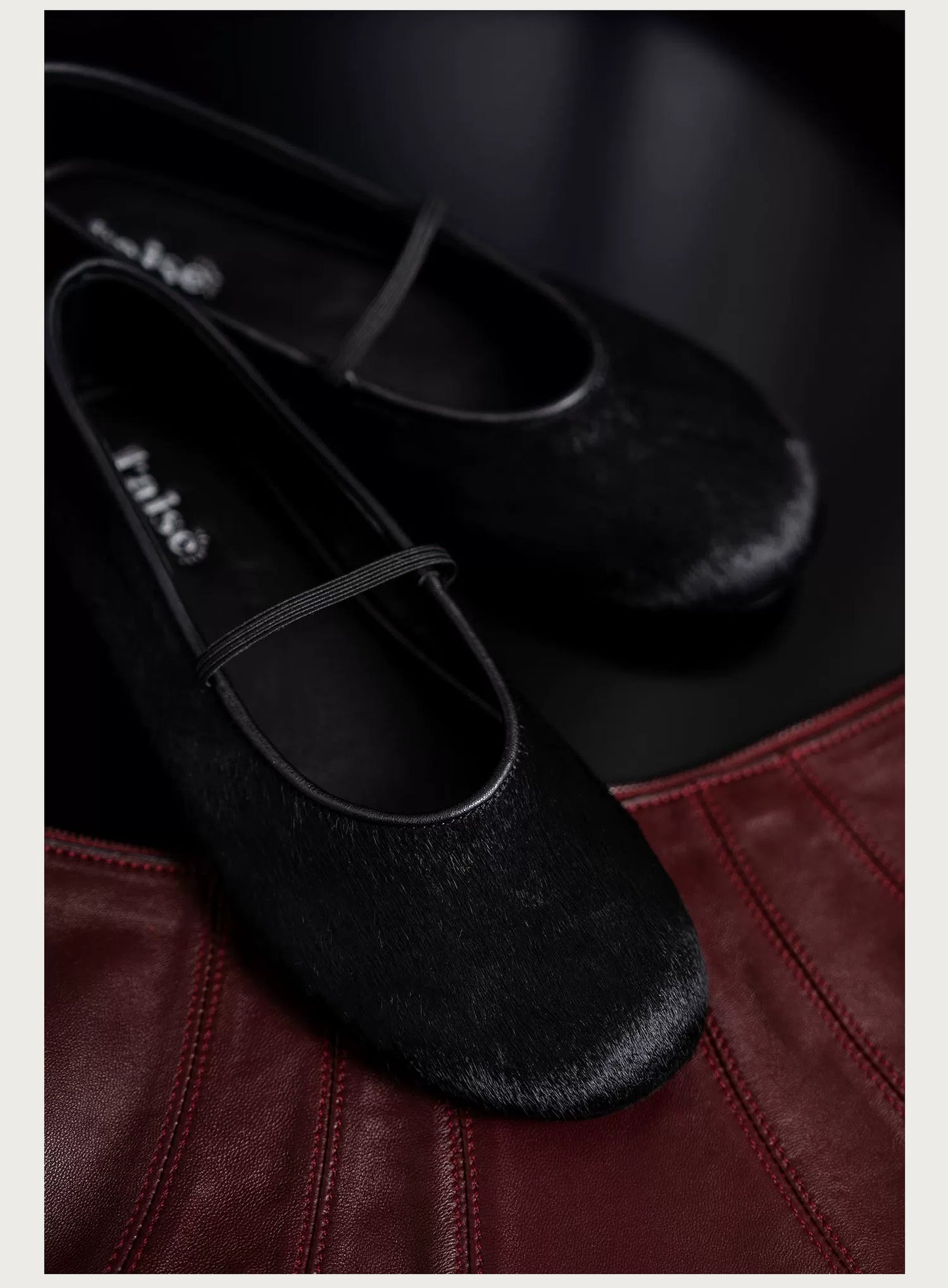 Women’s Minimalist Pony Hair Mary Jane Ballet Flats, Flat Single Strap
