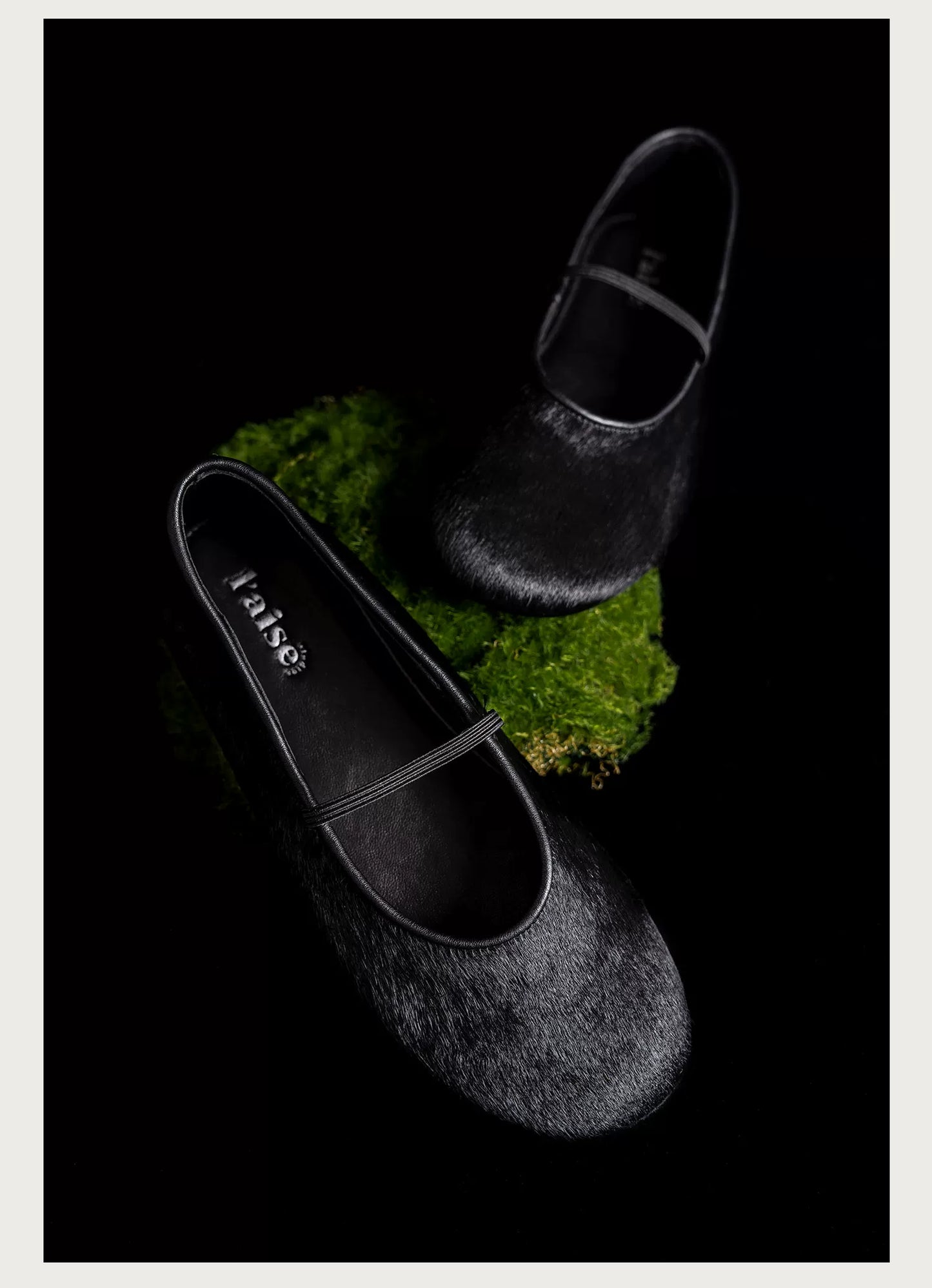 Women’s Minimalist Pony Hair Mary Jane Ballet Flats, Flat Single Strap
