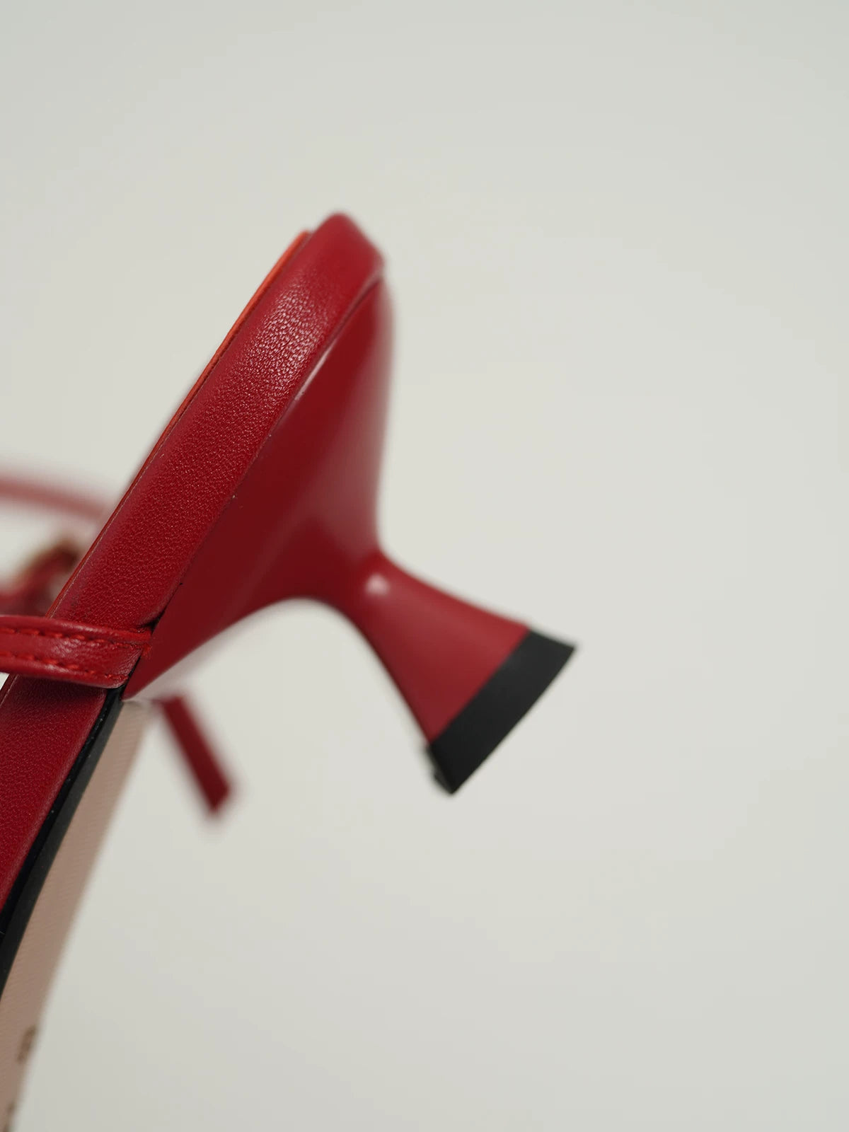 French Kitty-Chic Toe-Loop Sandals, Genuine Leather, Block Heel