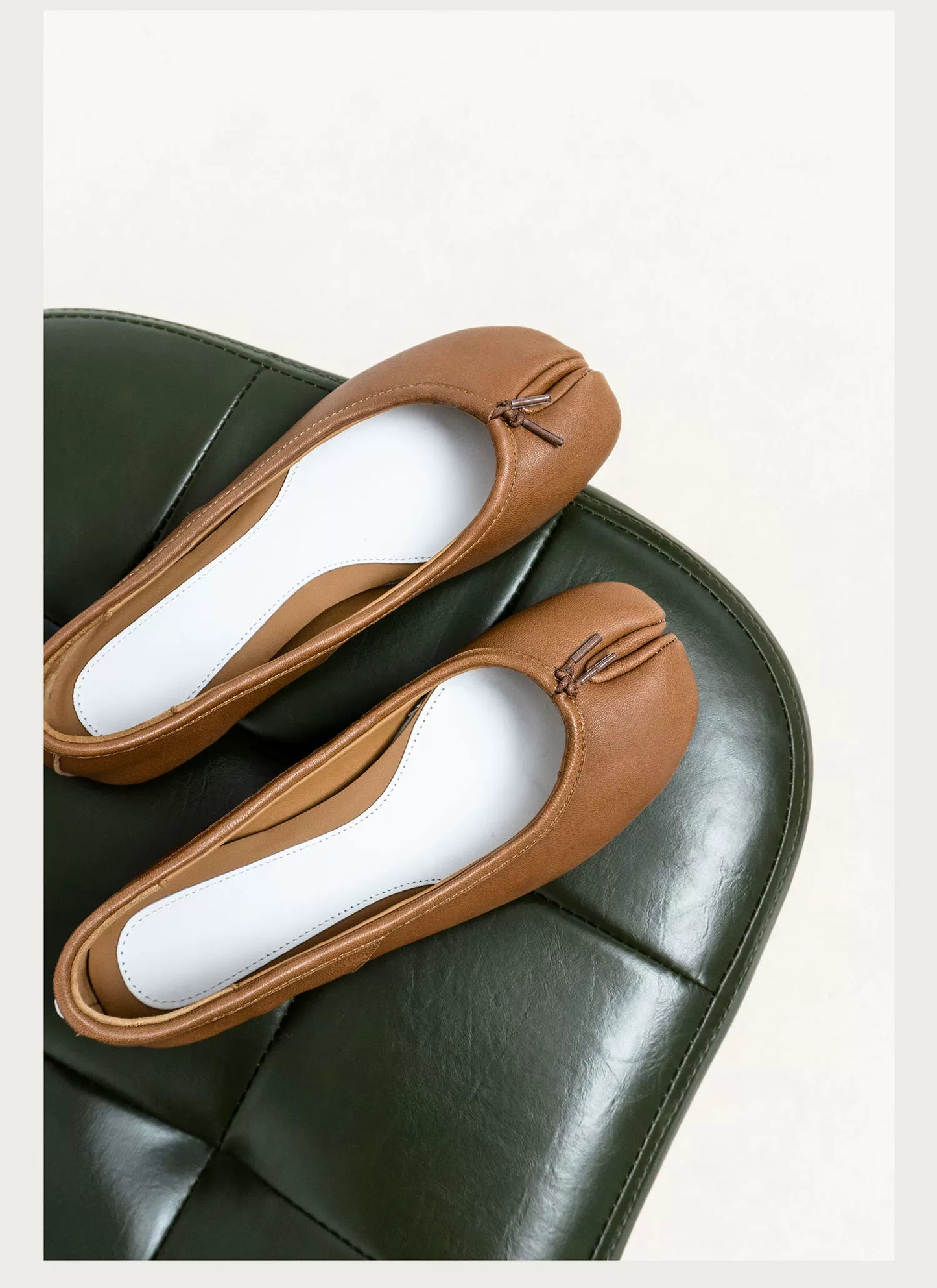 Classic Vintage Genuine Leather Split Toe Loafer Flats, Women’s Slip-On