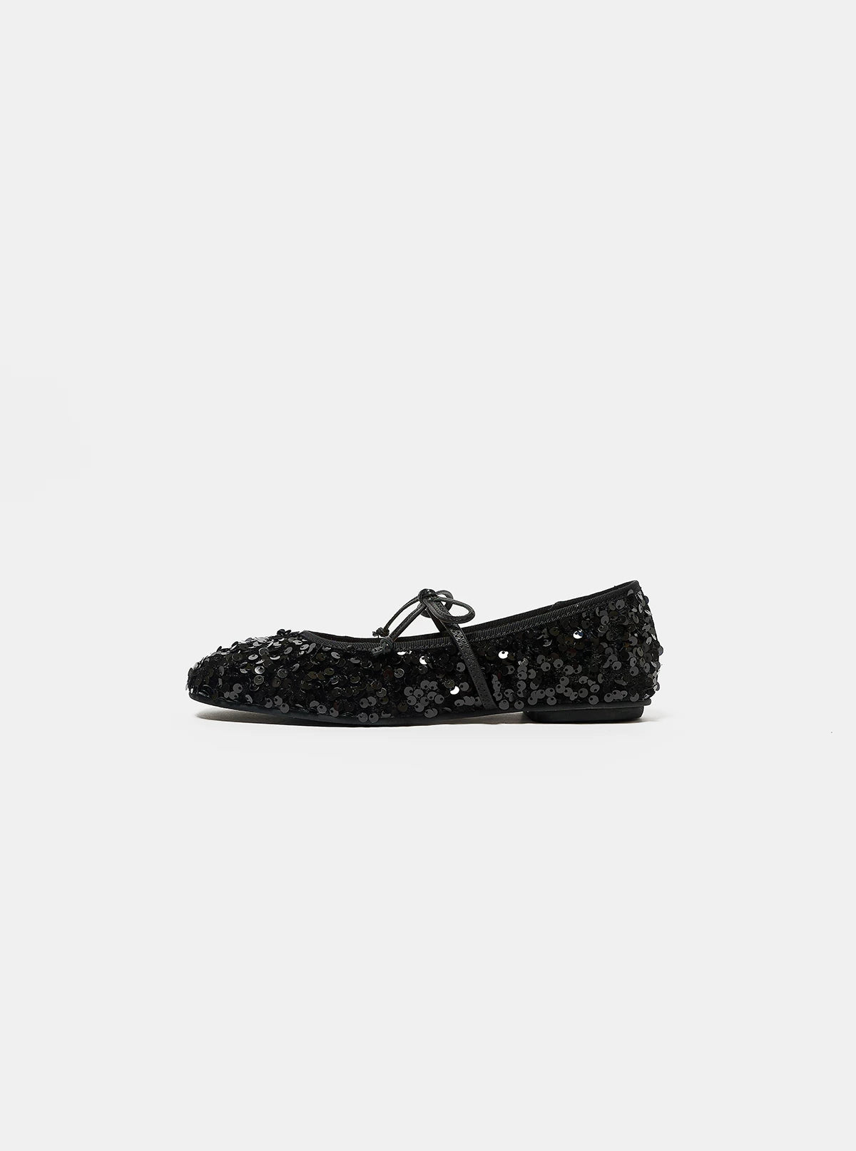 Sequin Ballet Flats — One-Strap Mary Jane With Bow