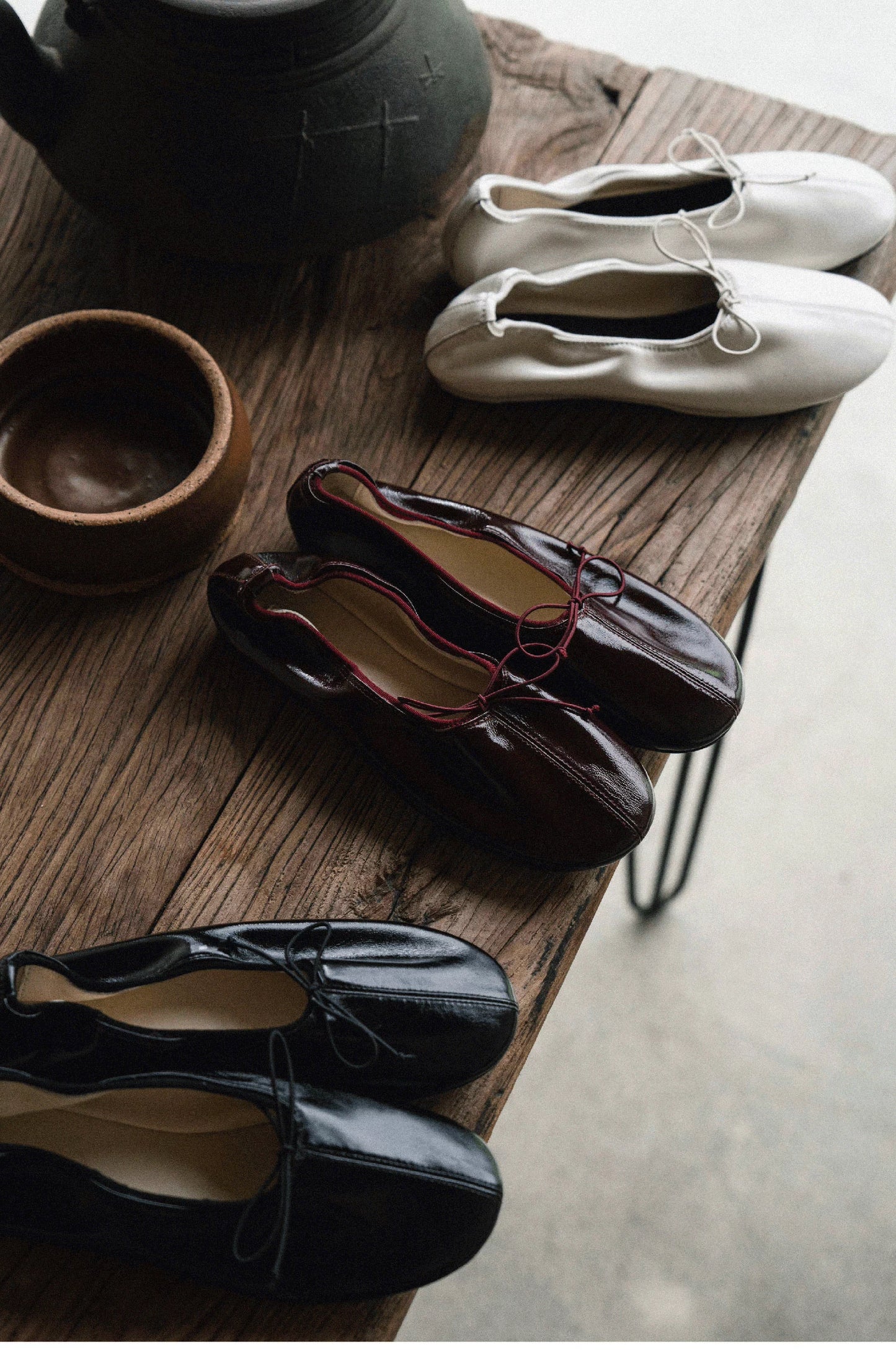 L’aises Sheepskin Leather Ballet Flats, Soft Sole, Flat Shoes