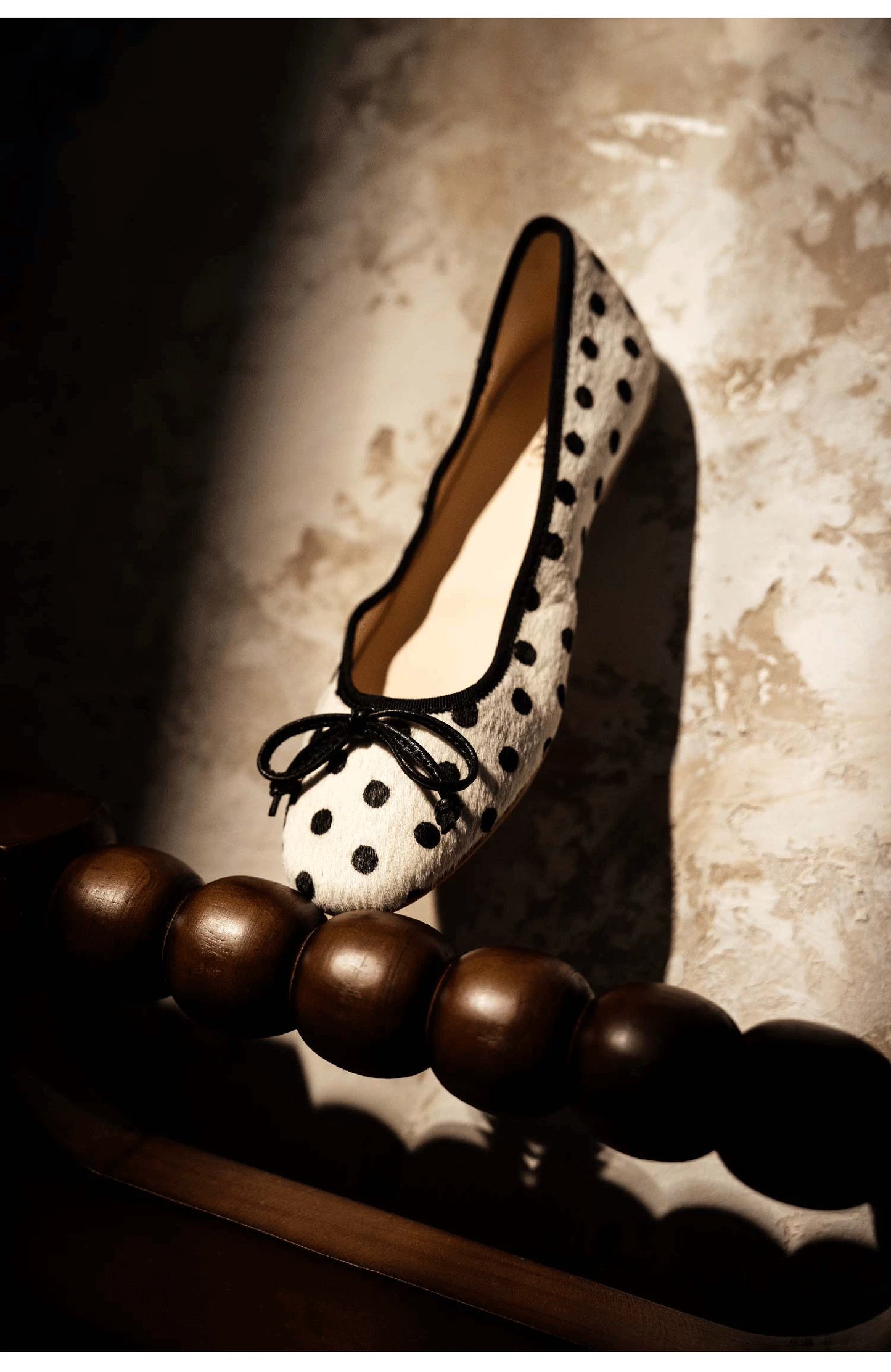 Polka Dot Ballet Flats, French Vintage Flat Dress Shoes for Women