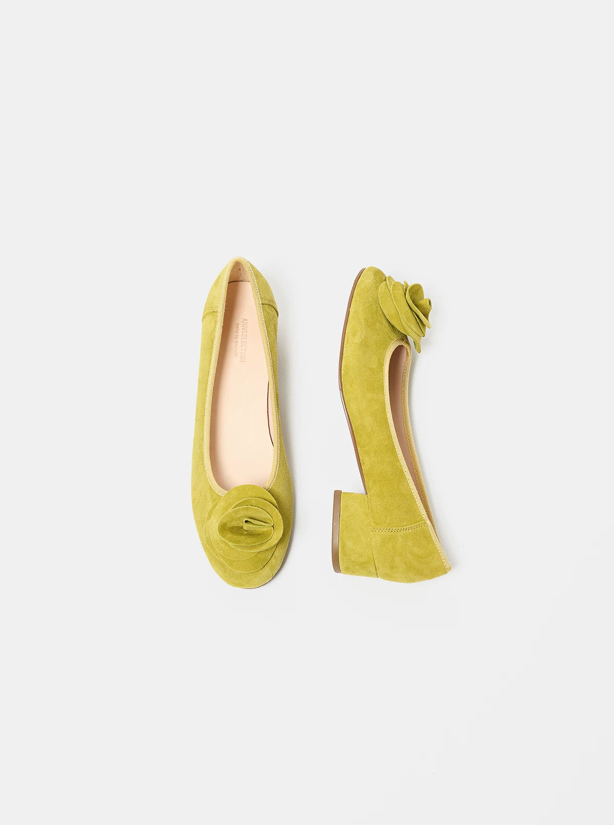 ANN Ballet Flats, French Style, Flower Detail, Pointed Toe, for Women