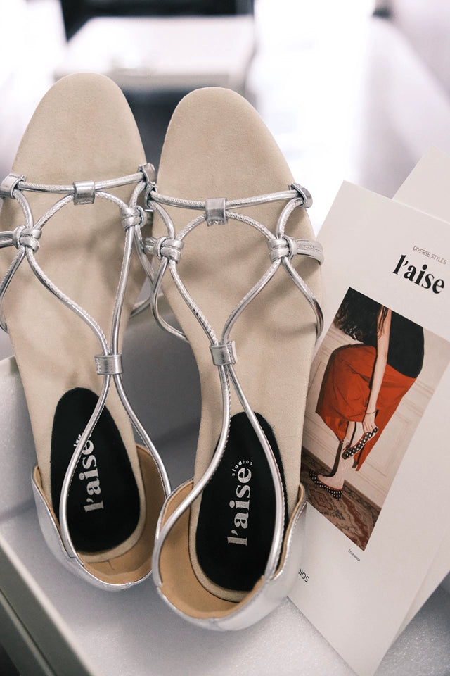 Lace-Up Hollow Design Vintage Weave Roman Sandals, Women’s Flat Heels