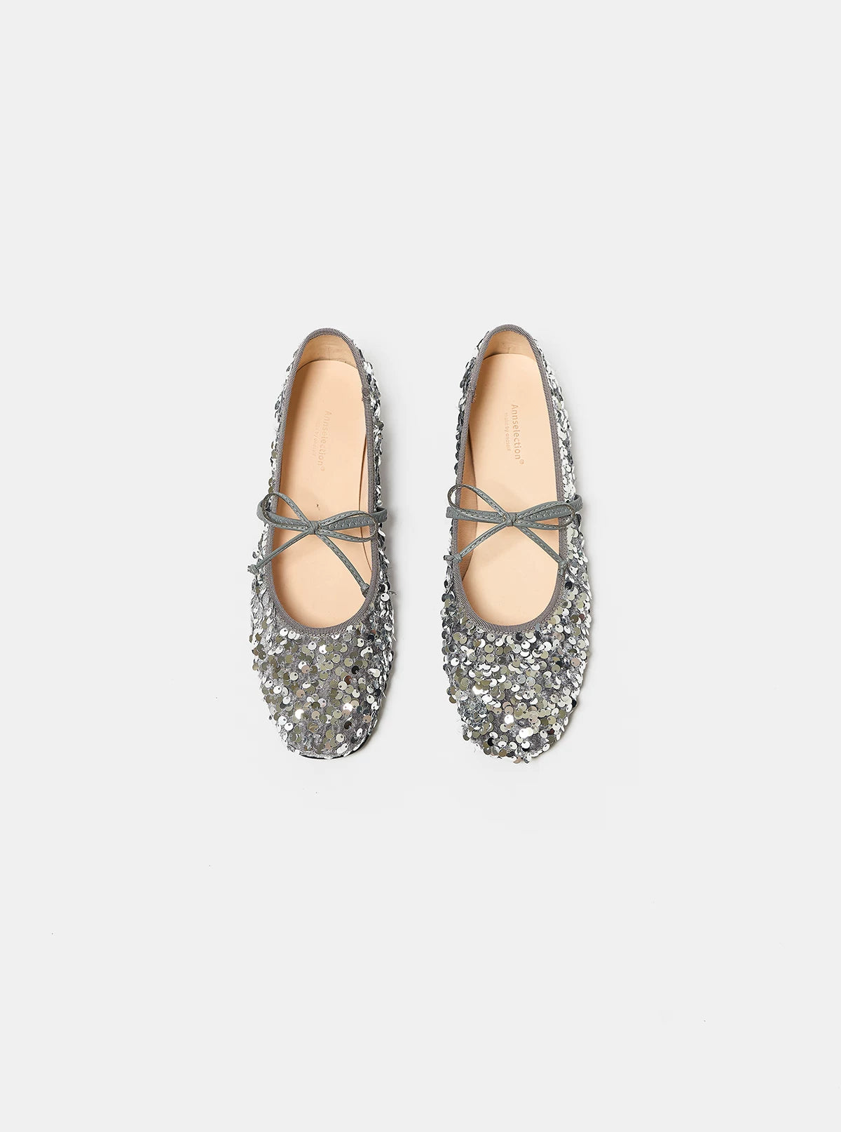 Sequin Ballet Flats — One-Strap Mary Jane With Bow