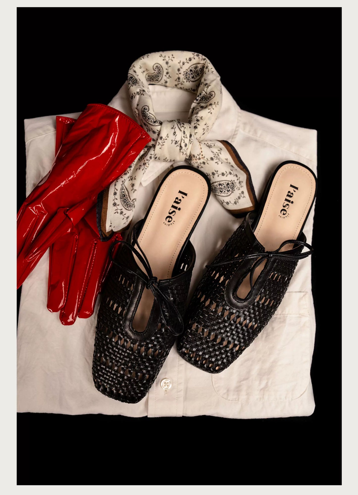 Vintage Knit Slip-On Mules — Flat Peep Toe Casual Shoes for Women