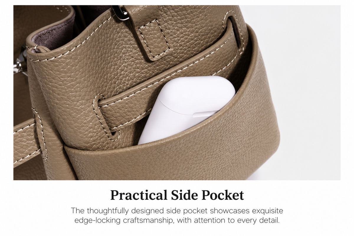 MIRA LEATHER BUCKET BAG