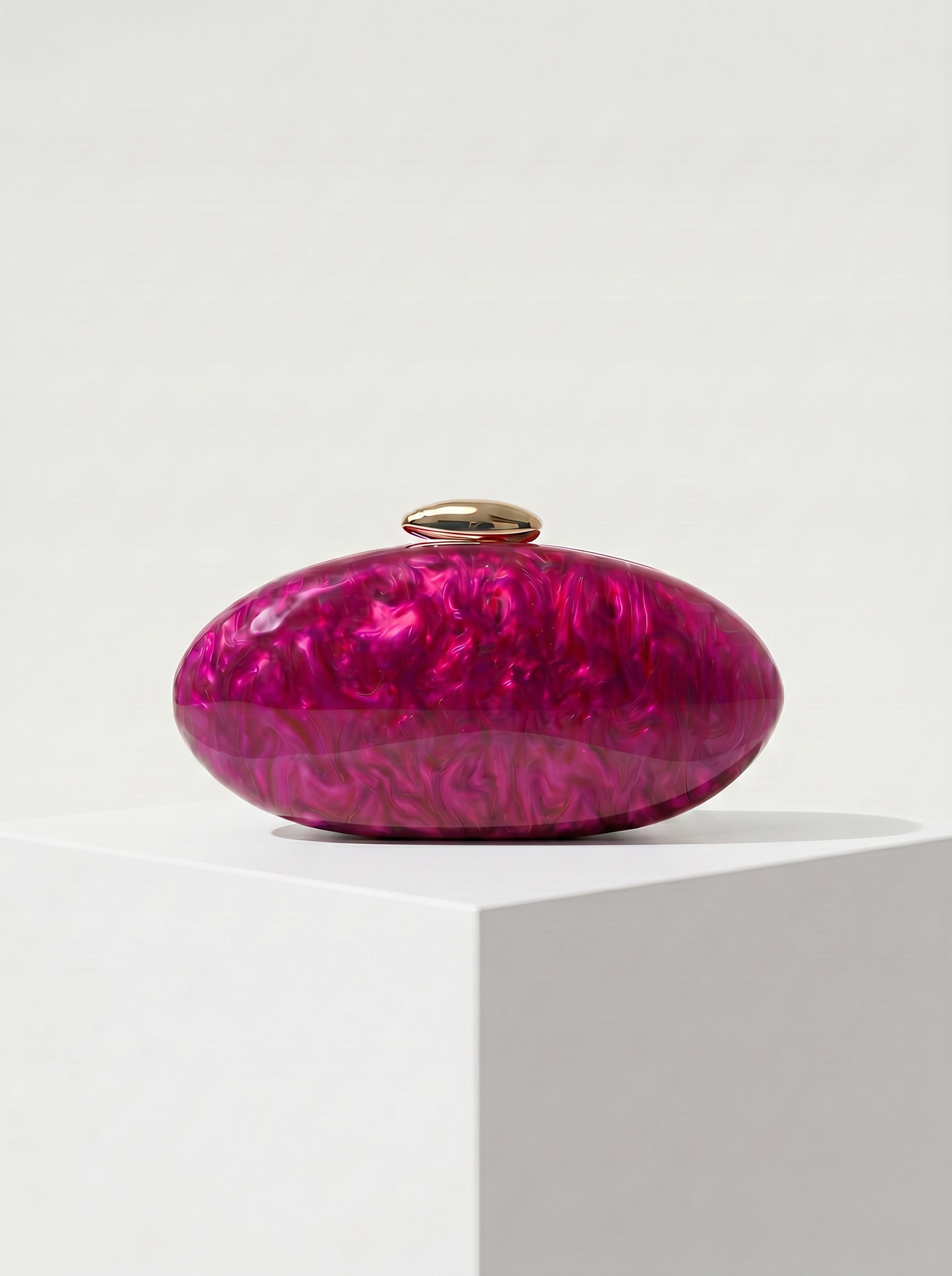 Fuchsia Marble Acrylic Clutch Bag